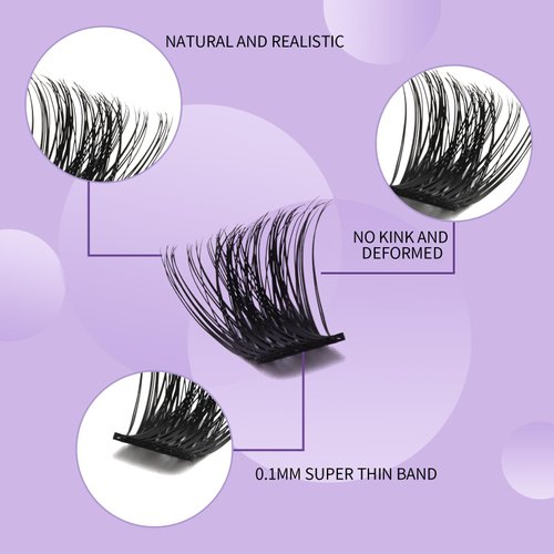 WENDY Lashes Clusters D Curl Lash Clusters DIY Eyelash Clusters 2 Styles 12-16mm Cluster Lashes Black Cluster Eyelash Extensions Wispy Individual Lashes At Home(Gorgeous/Bright-0.07D,12-16mm Mixed)