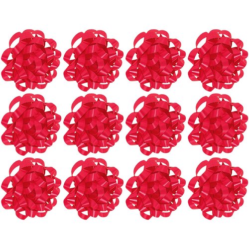 The Gift Wrap Company Decorative Confetti Gift Bows, Medium, Red, pack of 12