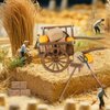 Hiawbon 14Pcs Mini Hay Bales Set, Miniature Farming Cart Straw Hay Figure Miniatures Pumpkins, Simulation Cart Farm Playset for Western Party Decoration Autumn Harvest Wedding Party