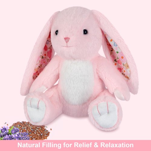 SuzziPals Heatable & Coolable Bunny Stuffed Animal, Microwavable Stuffed Animal Heating Pad for Period Cramps, Stuffed Bunny Plush Heating Pad, Rabbit Plush Stuffed Animals Bunny Gifts Rabbit Toys