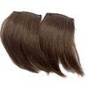 2pcs Human Hair Short Thick Hairpieces Adding Extra Hair Volume Clip in Hair Extensions 4" Brazilian Virgin Hair Topper for Thinning Hair Women and Men 2 packs Lot (Brown)