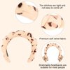 Semato Spa Headband and Wristband Set Skin Care Headband Fluffy Bow Face Wash Headband Hair Accessories Bubble Sponge Spa Headband for Women and Girls (leopard)