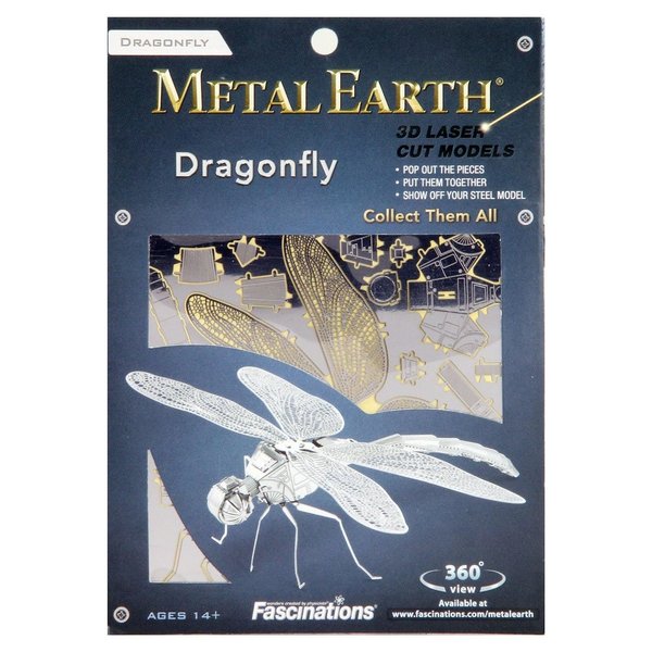 Fascinations Metal Earth Dragonfly 3D Metal Model Kit, silver