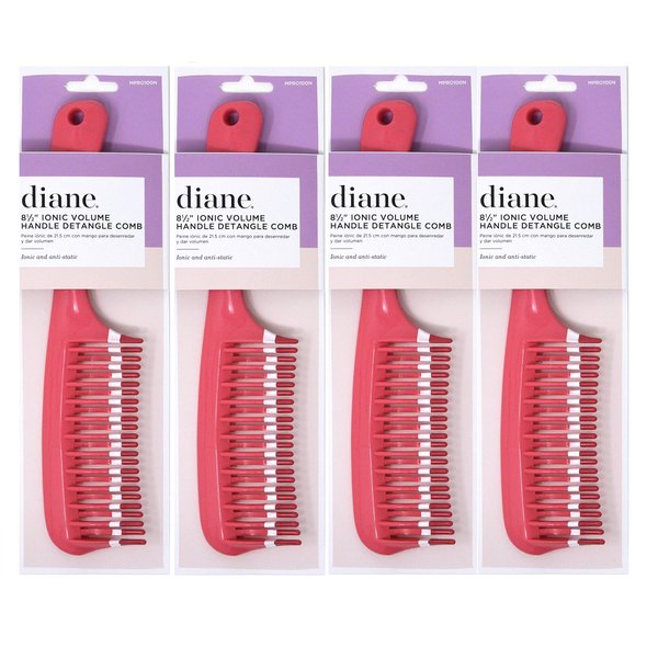 Mebco Pro Detangler Comb MPRO100 Orange/Coral 4 Pieces, hair brush, hair comb, pick, pik