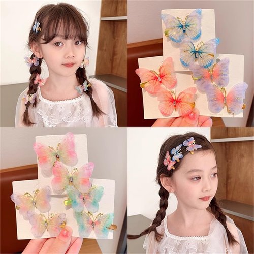 6 PCS Colorful Moving Butterfly Hair Clips Non-Slip Clips Cute Barrettes Hair Accessories for Teens Women Girls 078-#06