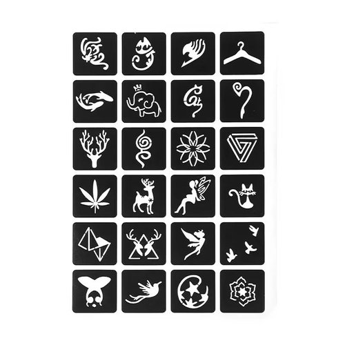7Sheets Multi-Pattern Henna Tattoo Kit Stencils,Temporary Reusable Unisex Tattoo Sets Indian Arabian Temporary Tattoo Templates Kit for Body Art Paint Use Safety Body Decoration