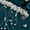 Bride Pearl Hair Vine White Hair Comb and Beaded Hair Pieces Holiday Party Hair Clips Bridesmaid Hair Accessories Gift HP600 (White)