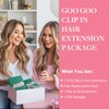 GOO GOO Clip in Hair Extensions Real Human Hair, 16inch 120g 7Pcs, 9/60 Balayage Ash Brown to Platinum Blonde, Remy Human Hair Extensions Clip ins for Women, Natural Human Hair