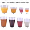 JOLLY CHEF 5 oz 100 Pack Small Glitter Disposable Cups, Glitter Plastic Cups, Disposable Plastic Shot Glasses Perfect for Parties Halloween Thanksgiving Christmas