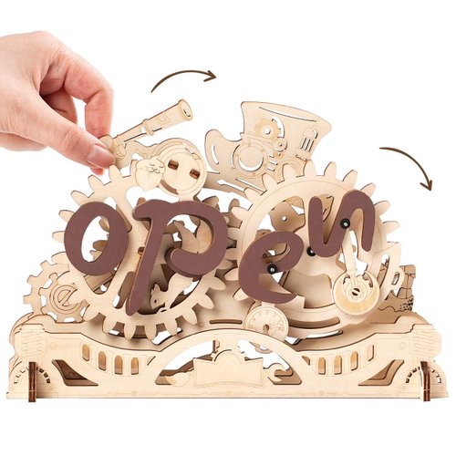 Rowood 3D Puzzles for Adults,Wooden Puzzle,Open Closed Sign,3D Wooden Puzzles for Adults,Unique Decor for Store,Coffee Shops, Creative Craft Gifts for Adults&Teens