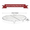 TeamFar Round Cooling Rack Set of 2, 10½ Inch Round Wire Rack Baking Steaming Roasting Rack Set Stainless Steel, Healthy & Mirror Finish, Oven & Dishwasher Safe