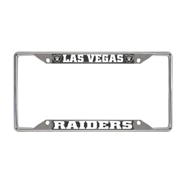 FANMATS 15035 Las Vegas Raiders Chrome Metal License Plate Frame, Team Colors, 6.25in x 12.25in