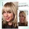 Clip in Bangs Bangs Hair Clip Fake Bangs Clip In Bangs Real Human Hair Hairpieces Ombre Blonde 360° Cover Clip on Bangs for Women Fringe with Temples Wispy Bangs Clip In Hair Extensions French Bangs