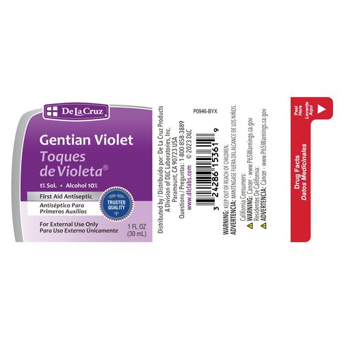 De La Cruz Gentian Violet - Violeta de Genciana - Tincture of Violet 1% First Aid Antiseptic, 1 FL OZ