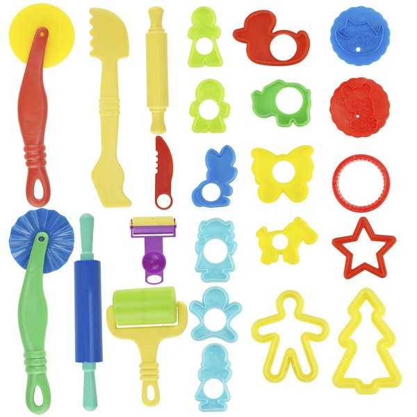 Kare & Kind Smart Dough Tools Kit with Models and Molds (Set of 24 Pieces)