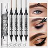 2 in 1 Eyebrow Microblading Pen, 2024 New 3D Microblading Eyebrow Pen Tattoo Pencil 4 Fork Tip, Waterproof Magic Microblading Eyebrow Pencil for Natural Makeup Last All Day - 9704#Black