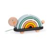 Janod - Sweet Cocoon Wooden Rainbow Turtle Stacking and Pull Toy 7 Piece Building and Nesting Stack with 6 Pastel Arches, Wobbling Head and Tail and String - Ages 18 Months+ - J0440
