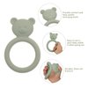 Dirbabi Silicone Baby Teether, Teething Toy Ring for Babies, Easy to Hold Design, BPA Free (Sand + Light Grey)