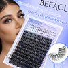Fluffy Lash Clusters with Bottom Lashes Wispy Cluster Eyelash Extensions 294pcs Individual Lashes with Lower Eyelash Clusters 10-25mm 80D Clusters Lashes DIY Curly Lash Extension at Home