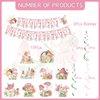 Rngmsi Fairy First Birthday Decorations - Fairy Birthday Party Decorations for Girls Fairy Happy Birthday Banners Mushroom Fairy Hanging Swirls Decor Flower Fairy Birthday Party Decorations Supplies