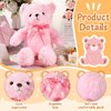Foilswirl 16 Inches Girl's First Bear Plush Stuffed Animal Bear Soft Cute Bear with Bow Plush Toys for Girl Girlfriend Baby Shower Birthday Gifts Valentine's Day Gifts(Pink)