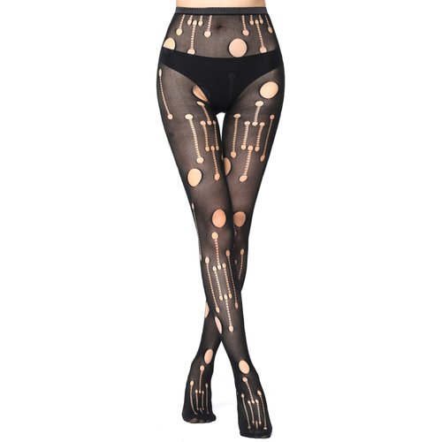 MEILiHiHi Fishnet Tights, Fishnet Stockings with Holes, Designer Tights for Women, Broken Hole Fishnets, Halloween Tights