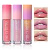 JUR MORNIER Shimmer Glitter Lip Gloss Oil,6 Color Hydrating Sparkly Lipstick,Non-Sticky Fresh Texture Lip Oil,Long Lasting Moisturizing Lip Makeup (01/02/03)