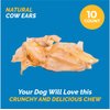 123 Treats - Dog Chews Cow Ears (10 Count) 100% Natural Animal Ears from Free Range Grass Fed Cattle with No Hormones, Additives or Chemicals