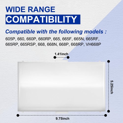 HASMX S53740000 Exhaust Fan Fan Light Lens for Broan,Nutone Fits Models 605P, 660, 660P, 660RP, 665, 665F, 665N, 665RF, 665RP, 665RSP, 668, 668N, 668P, 668RP, VH668P