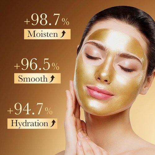 WEERSHUN Gold Peel-Off Mask, Peel Off Face Mask, Golden Exfoliating Mask, Gold Foil Peel Off Face Mask (2PCS)
