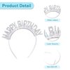 VOCOSTE Birthday Crown, Birthday Headband, Birthday Crown Adult Woman, Birthday Headband for Girls, Birthday Girl Headband, Children Birthday Tiara Happy Birthday Decorations, Silver Tone