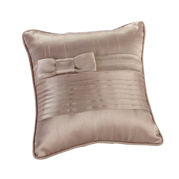 Lillian Rose Taupe Simple Pleated Silk Wedding Ring Pillow