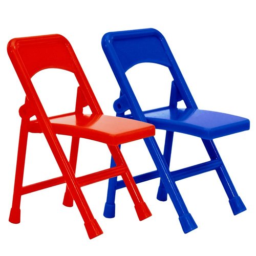 1 Red & 1 Blue Folding Chair for Wrestling Action Figures