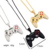 Rrdaily To My Son/Grandson Necklace Colorful Crystal Game Controller Necklaces Punk Hip Hop Friendship Necklace Game Console Necklace for Son/Grandson Best Friends (Black)
