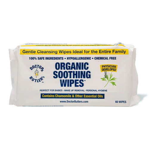 Doctor Butler's Soothing Wipes – All-Purpose Wet Wipes for Sensitive Skin, Face Wipes, and Baby Wipes with Chamomile and Essential Oils* (1 Pack – 60 Count)