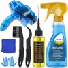 focopot Bike Chain Cleaner Kit Including Chain Oil Lubricant,Bike Chain Degreaser,Chain Scrubber and Bicycle Cleaning Brush Tools for Mountain/MT/Road/BMX Bike