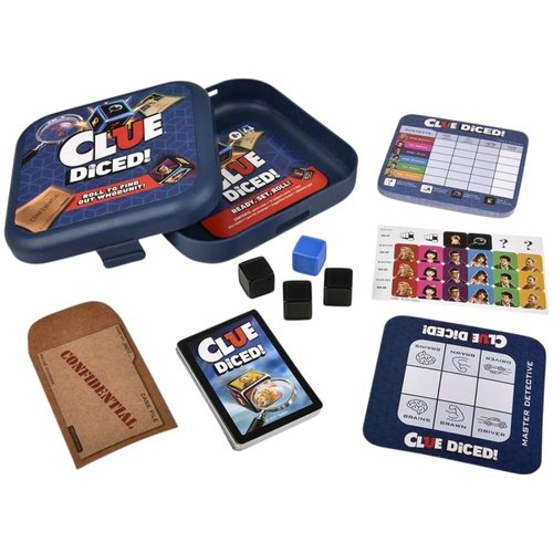 Hasbro Gaming Clue Diced Game, Quick Easy to Learn Dice Game, Portable Travel Game, Mystery Game, Ages 8 and Up
