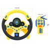 deAO Kids Steering Wheel for Backseat with Car Key Pretend Driving Simulated Driving Steering Wheel Toy with Light and Music Gifts for Kids (Yellow)