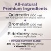 Quercetin with Vitamin C and Zinc - Elderberry - Quercetin 500mg - Quercetin with Bromelain - Zinc Quercetin - Vitamin D3 - 6 in 1 Daily Immune Support, Non-GMO - Sambucus Supplement - 4 Months Supply