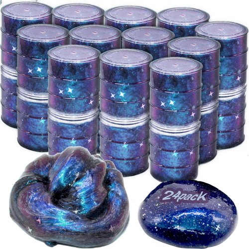 24 Pack Galaxy Star Slime,Party Favor for Kids Girls & Boys,Non Sticky, Stress & Anxiety Relief, Wet, Super Soft Sludge Toy,Birthday Gifts for Kids Girl and Boys