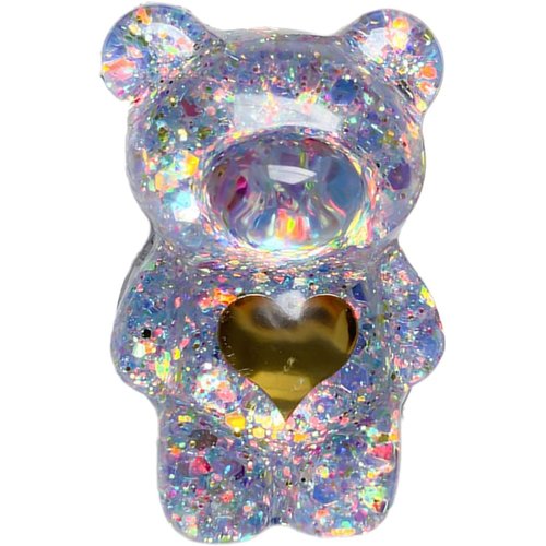 4 Pcs Purple Mobile Phone Finger Stand Cute Bear Doll Phone Holder Support Comfortable Grip Anti Slip Creative Flexible Light Cell Phone Stands Adhesive Card Holders