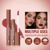 BAISEN DIARY 5 Pcs/set Silky Texture Chocolate Matte Lipsticks Set, Matte Finish, Non-stick, Waterproof Lip Gloss Chocolate Lip Glaze Set, Up to 12 Hours Lip Makeup (Set 01, 5PCS)