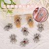 30Pcs Spider Nail Charms Silver Nail Charm for Halloween Holiday with Rhinestone Design Alloy Spider Charm for Women Girls Holiday DIY Nail Art Decorations Accessories