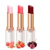 BINGBRUSH 3 Pcs Peach Strawberry Red Cherries Color Changing Lipstick Queen,Long Lasting Lip Care Moisturizer Lip Balm Korean Magic Lip Gloss Lip Tint Stain Makeup Lipstick Set
