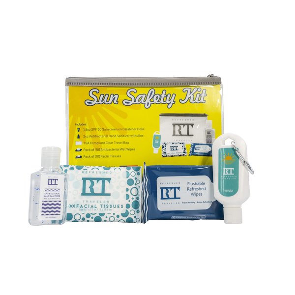 Sun Safety Kit - Travel Kit with Everything from Sunscreen to Hand Sanitizer and Travel Bag
