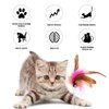 Cat Teasing Wand, Cat Teaser Wand Toy Silicone Adjustable Cat Feather Collar Toys with Bell Cat Interactive Teaser Toys for Indoor Cat Kittens Playing Exercise (Blue)