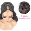 Matthhia V Part Body Wave Wigs Synthetic Body Wave Wigs For Black Women Upart Wig Glueless Full Head Clip in Half Wig V Shape Wigs No Leave Out U Part Wigs Natural Color 24 Inch(2#)