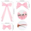 Atoden Pink Hair Bows for Women Girls 4 Pcs Silky Satin Hair Ribbons Oversized Long Tail Bow Hair Clips Hair Barrettes Alligator Metal Clips Big Bowknot Cute Hair Accessories Gifts