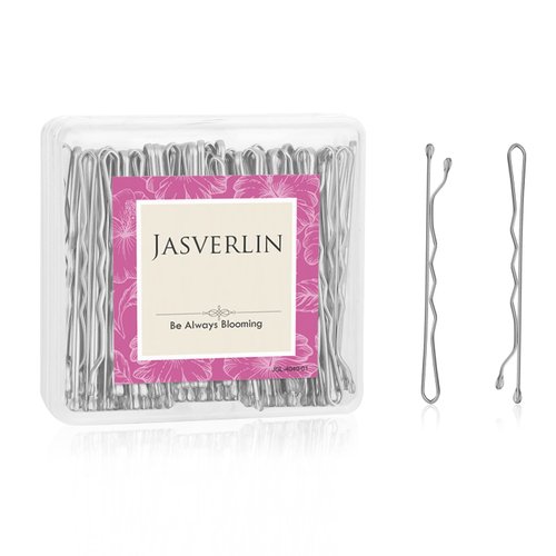 JASVERLIN Silver Bobby Pins, Premium Firm Hold Hair Pin Clips Accessories Small Hairpin Decorative Bulk Bobby Bobbie Pin for Women 2 Inch 100 pcs