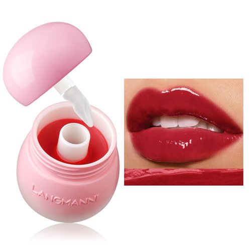 Mushroom Milk Can Lip Jelly Lipstick, Silicone Brush Head Pudding Glow Korean Lip Tint Lip Balm, Nourishing Moisturizing Smoothing Glossy finish Lip gloss (#05)